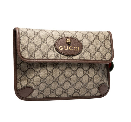 GUCCI luxury gift unisex khaki double G tiger head slung canvas chest pocket 493930 9C2VT 8745 for boyfriend and girlfriend birthday gift