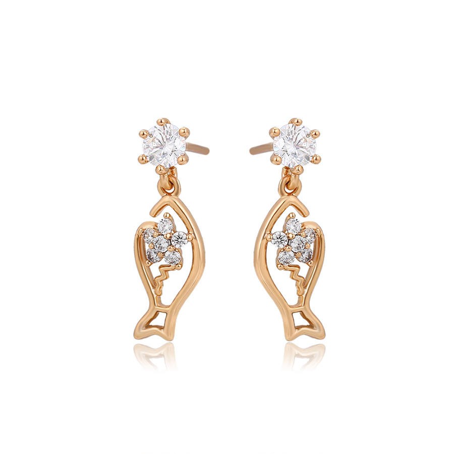 S00149521徐平宝飾品アニマルアニマルシリーズ可愛いお笑い魚ペンダント18K金メッキピアス